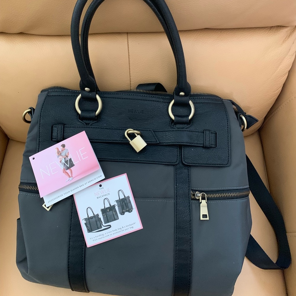 Newlie Louise Backpack Designer Diaper Bag Black